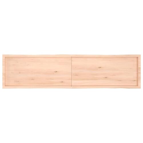 Bordplade 220x50x(2-4)cm naturlig kant ubehandlet massivt træ