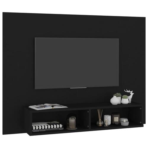 Væghængt tv-skab 120x23,5x90 cm konstrueret træ sort