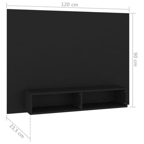 Væghængt tv-skab 120x23,5x90 cm konstrueret træ sort