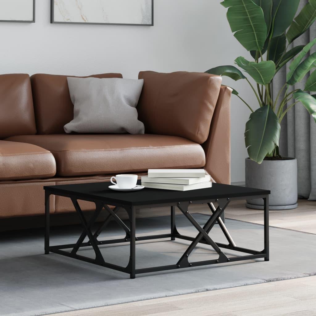 Sofabord 70x70x30 cm konstrueret træ sort