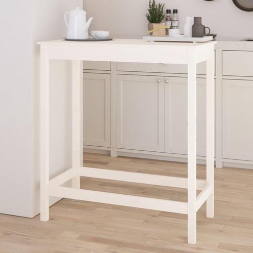 Barbord 100x50x110 cm massivt fyrretræ hvid