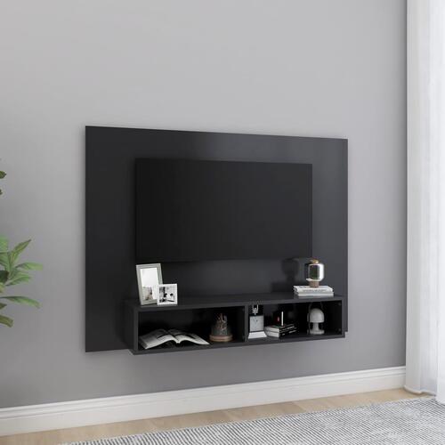 Væghængt tv-skab 120x23,5x90 cm konstrueret træ grå
