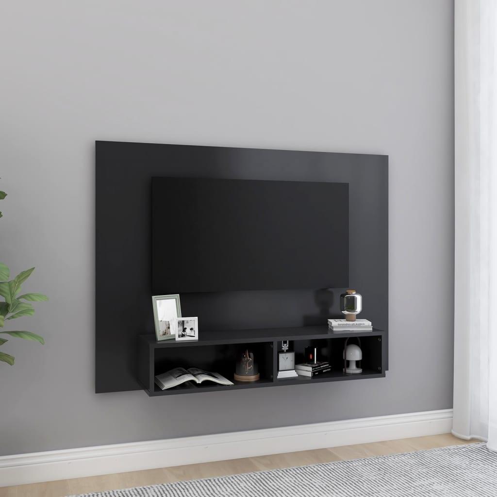Væghængt tv-skab 120x23,5x90 cm konstrueret træ grå