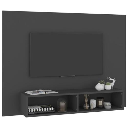 Væghængt tv-skab 120x23,5x90 cm konstrueret træ grå