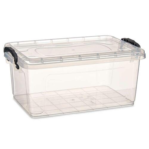 Opbevaringsboks med låg Gennemsigtig Plastik 8,5 L 23,5 x 15,5 x 37 cm (12 enheder)