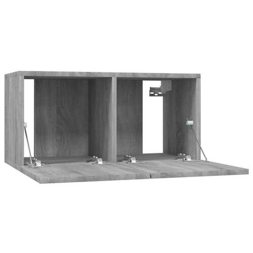 Væghængt tv-bord 60x30x30 cm konstrueret træ grå sonoma-eg