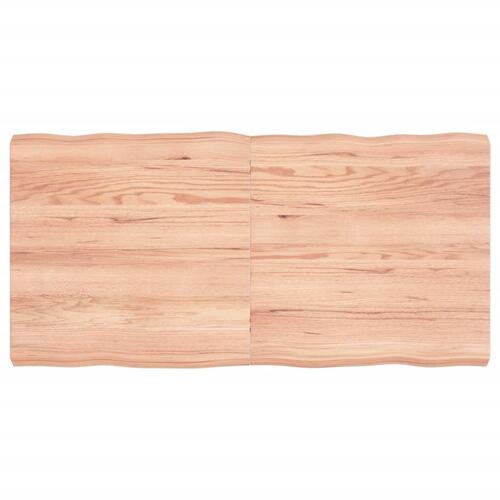 Bordplade 120x60x(2-6) cm naturlig kant behandlet træ lysebrun