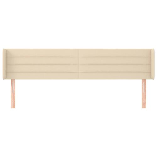 Sengegavl med kanter 203x16x78/88 cm stof cremefarvet