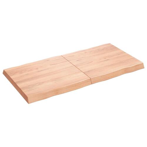 Bordplade 120x60x(2-6) cm naturlig kant behandlet træ lysebrun