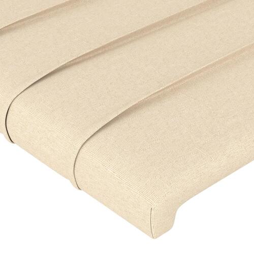 Sengegavl med kanter 203x16x78/88 cm stof cremefarvet