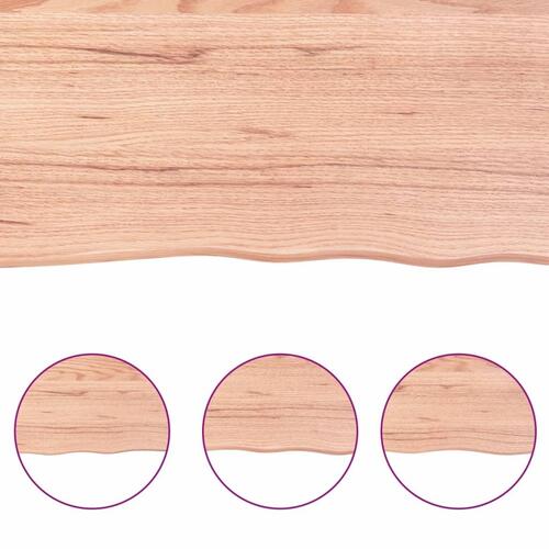 Bordplade 120x60x(2-6) cm naturlig kant behandlet træ lysebrun