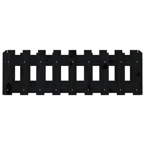 Højbed med stakitdesign 100x30x30 cm massivt fyrretræ sort