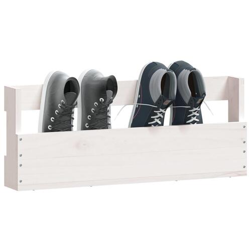 Væghængte skohylder 2 stk. 59x9x23 cm massivt fyrretræ Hvid