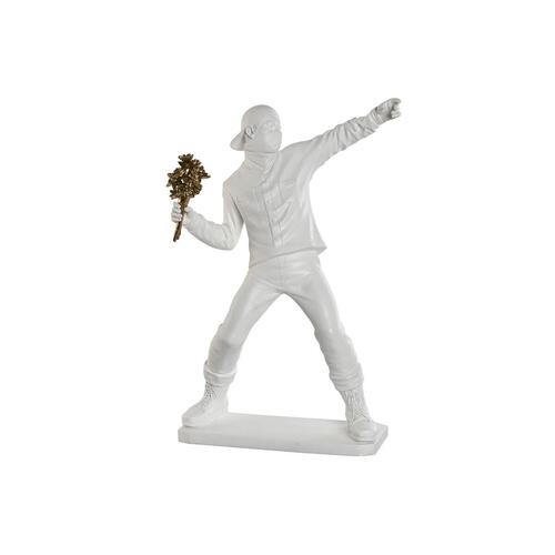 Dekorativ figur Home ESPRIT Hvid Gylden 41 x 24 x 66 cm