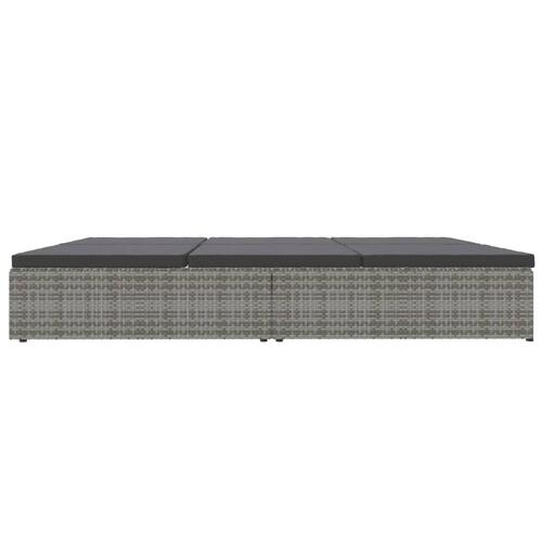 Solseng med hynder polyrattan mørkegrå