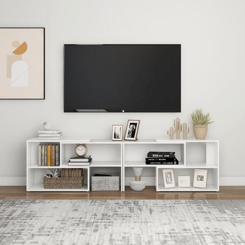 Tv-bord 149x30x52 cm konstrueret træ hvid