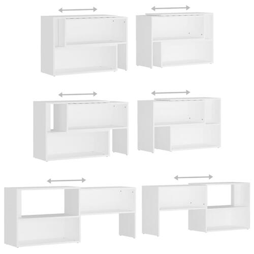Tv-bord 149x30x52 cm konstrueret træ hvid