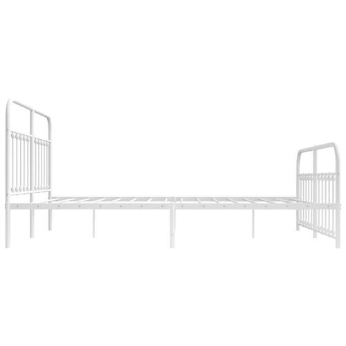 Sengeramme med sengegavl og fodgærde 180x200 cm metal hvid