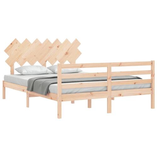Sengeramme med sengegavl 140x190 cm massivt træ