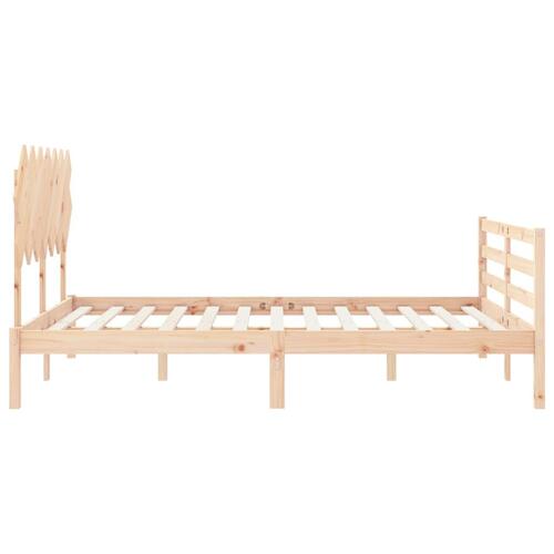 Sengeramme med sengegavl 140x190 cm massivt træ
