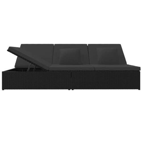 Fleksibel soleng med hynder polyrattan sort