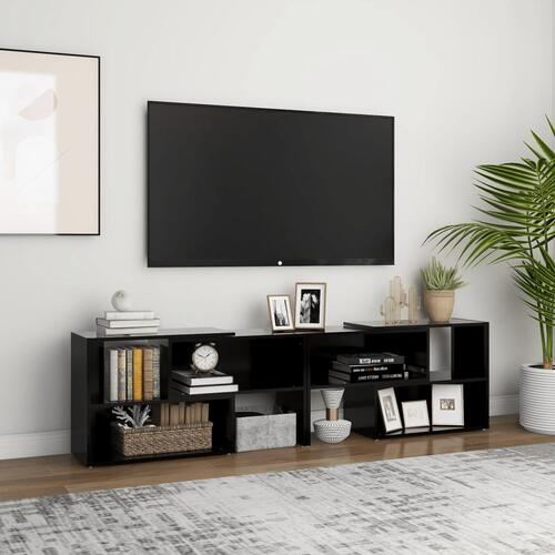 Tv-bord 149x30x52 cm konstrueret træ sort