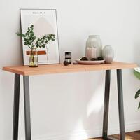 Bordplade 120x50x(2-4) cm naturlig kant behandlet træ lysebrun