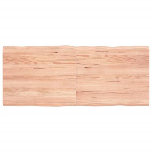 Bordplade 120x50x(2-4) cm naturlig kant behandlet træ lysebrun