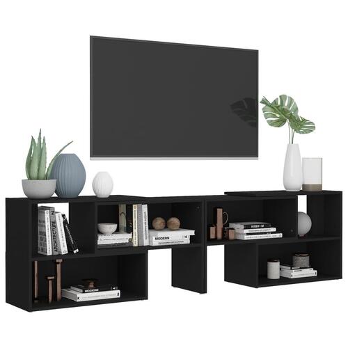 Tv-bord 149x30x52 cm konstrueret træ sort