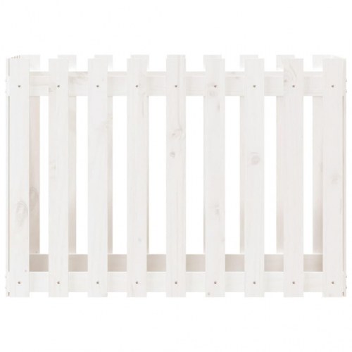 Højbed med stakitdesign 100×50×70 cm - massivt fyrretræ, hvid