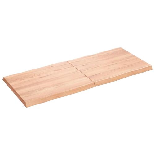 Bordplade 120x50x(2-4) cm naturlig kant behandlet træ lysebrun