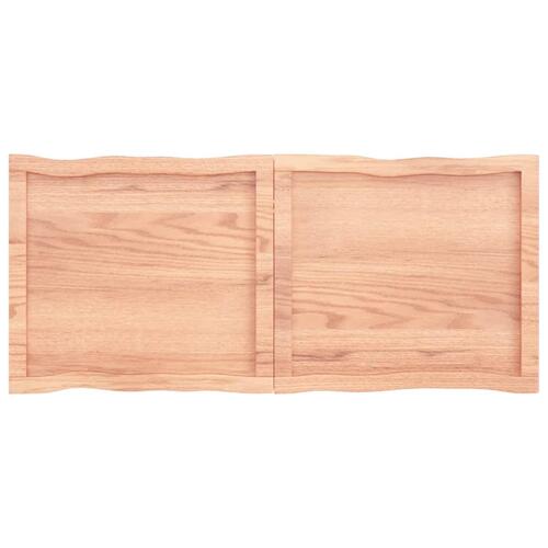 Bordplade 120x50x(2-4) cm naturlig kant behandlet træ lysebrun