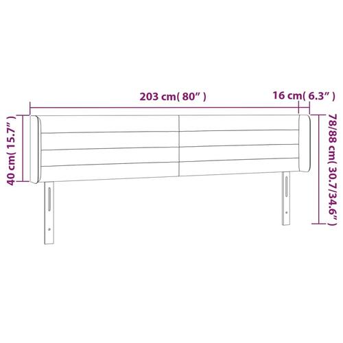 Sengegavl med kanter 203x16x78/88 cm stof grøn