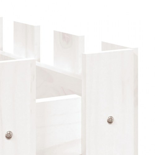 Højbed med stakitdesign 100×50×70 cm - massivt fyrretræ, hvid