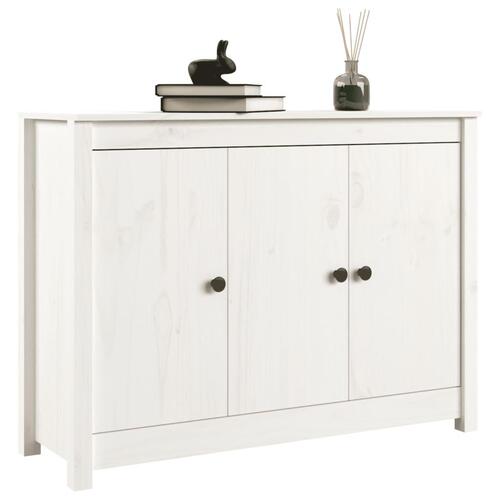 Skænk 110x35x74 cm massivt fyrretræ hvid