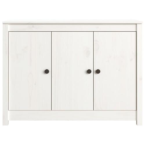 Skænk 110x35x74 cm massivt fyrretræ hvid