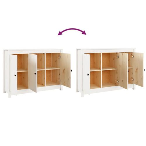 Skænk 110x35x74 cm massivt fyrretræ hvid