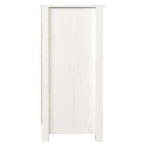 Skænk 110x35x74 cm massivt fyrretræ hvid