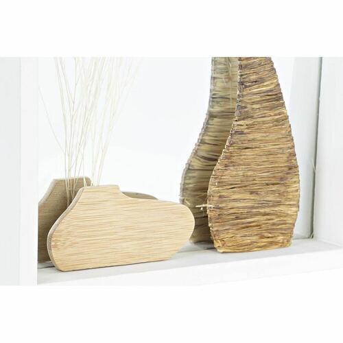 Vægspejl Hvid Natur Træ Krystal Træ MDF Cottage 25 x 4 x 25 cm (2 enheder)