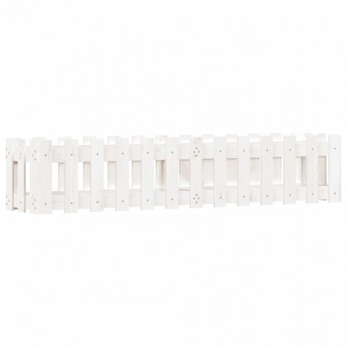 Højbed med stakitdesign 150×30×30 cm - massivt fyrretræ, hvid