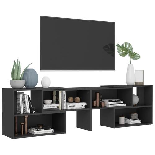 Tv-bord 149x30x52 cm konstrueret træ grå