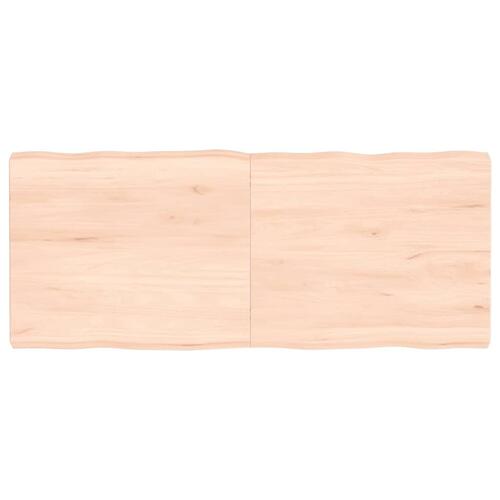 Bordplade 120x50x(2-6)cm naturlig kant ubehandlet massivt træ