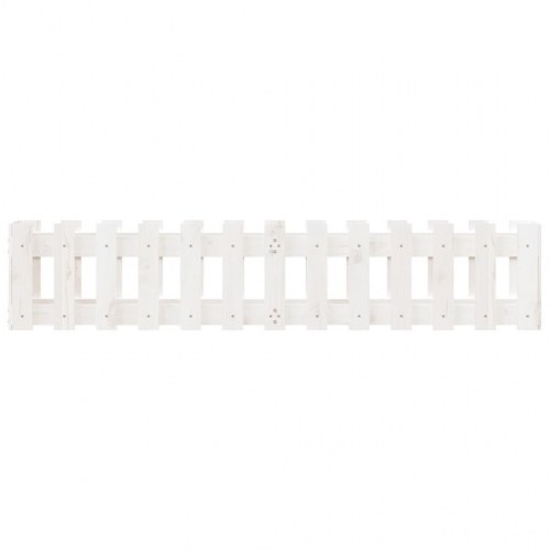 Højbed med stakitdesign 150×30×30 cm - massivt fyrretræ, hvid
