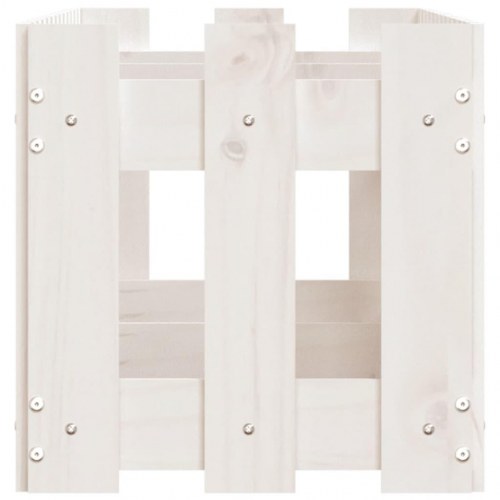 Højbed med stakitdesign 150×30×30 cm - massivt fyrretræ, hvid