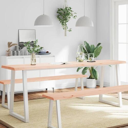 Bordplade 200x40x(2-4)cm naturlig kant ubehandlet massivt træ