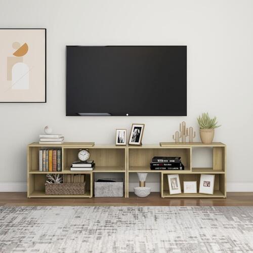 Tv-skab 149x30x52 cm konstrueret træ sonoma-eg