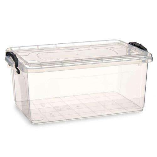 Opbevaringsboks med låg Gennemsigtig Plastik 13,7 L 27,5 x 18 x 42,5 cm (12 enheder)