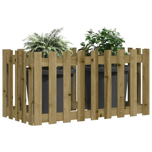 Højbed med stakitdesign 100x50x50 cm imprægneret fyrretræ