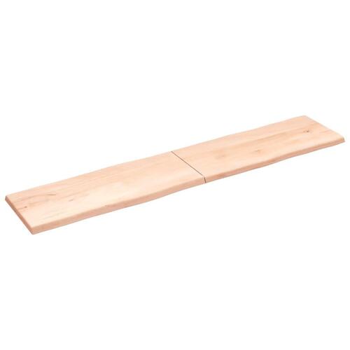 Bordplade 200x40x(2-4)cm naturlig kant ubehandlet massivt træ