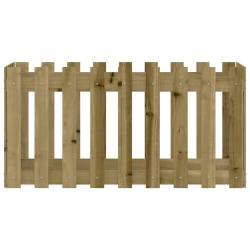 Højbed med stakitdesign 100x50x50 cm imprægneret fyrretræ